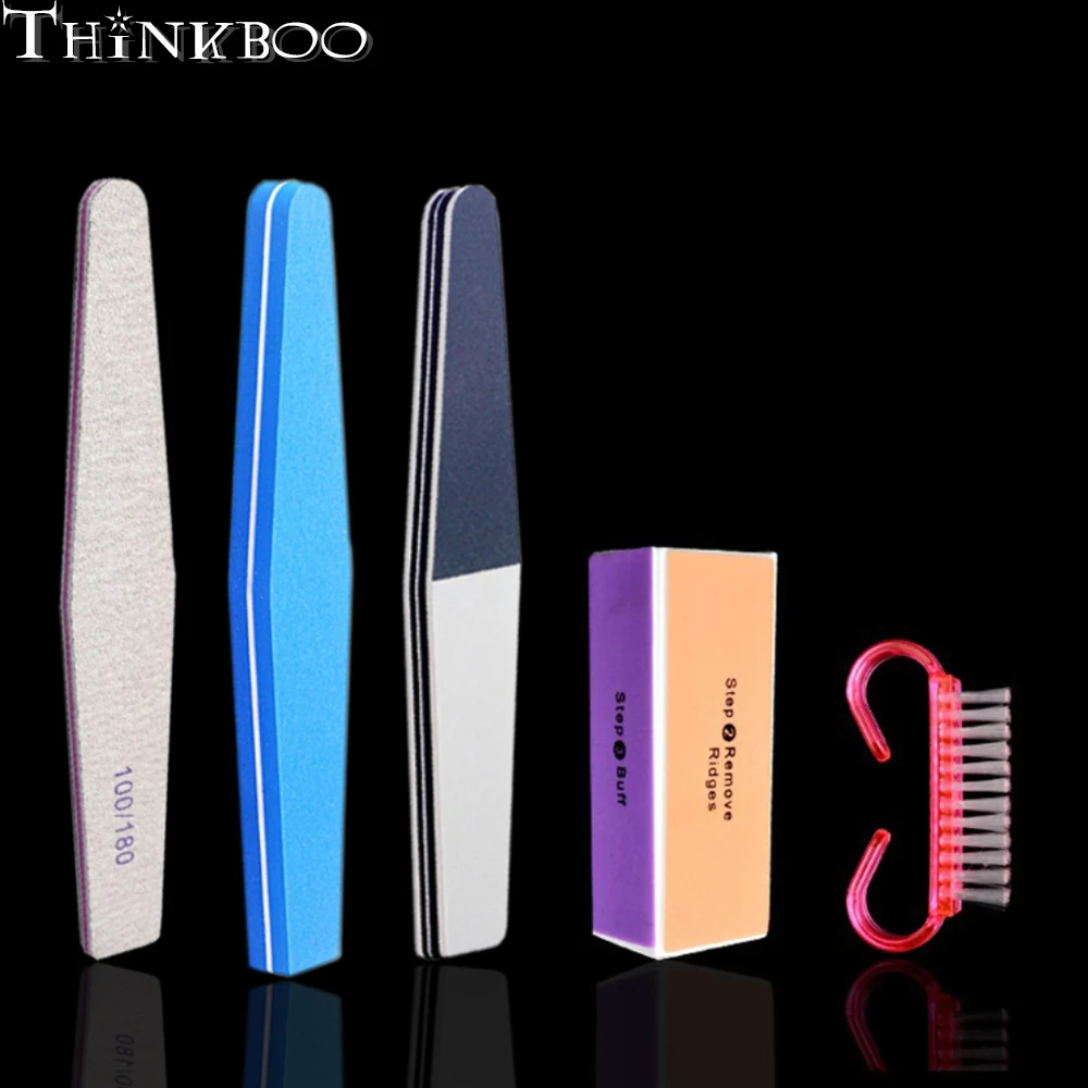 005pcsset Nail Art Buffer File Block Brush Medicure Pedicure Buffing Sanding Polish DIY Nail Beauty Tools