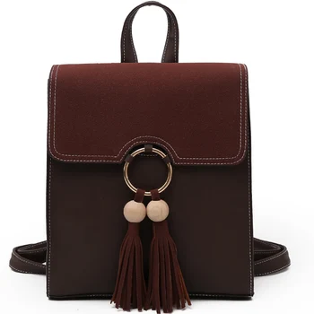 

Leather Backpack Women Tassel Feminine Backpacks for Teenage Girls Bagpack Sac A Dos Female Back Bag Waterproof Rukzak Bolsas