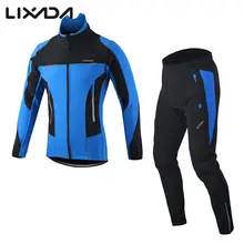 Lixada Мужская одежда для велоспорта на открытом воздухе, комплект, пальто для велоспорта, спортивная одежда для верховой езды, пальто с длинным рукавом и брюки, одежда, длинная Джерси