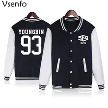 Vsenfo Kpop Sf9 Hoodies Women Men RO WOON Sweatshirt Autumn Winter Fleece Jacket Baseball Coat Fashion Streetwear Tracksuit