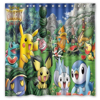 

Novelty Bathroom Products!Cute Little Monster Pokemon Printed Waterproof Polyester Shower Curtain/Bath Curtain( 180X180CM)