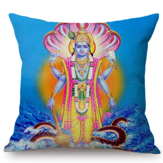 India Buddhism Worship Home Decorative Pillow Case Cotton Linen