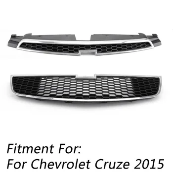 

Areyourshop Car Front Bumper Upper + Lower Grille Inserts Trim Covers For Chevrolet Cruze 2009-2015 ABS Car Auto accessories