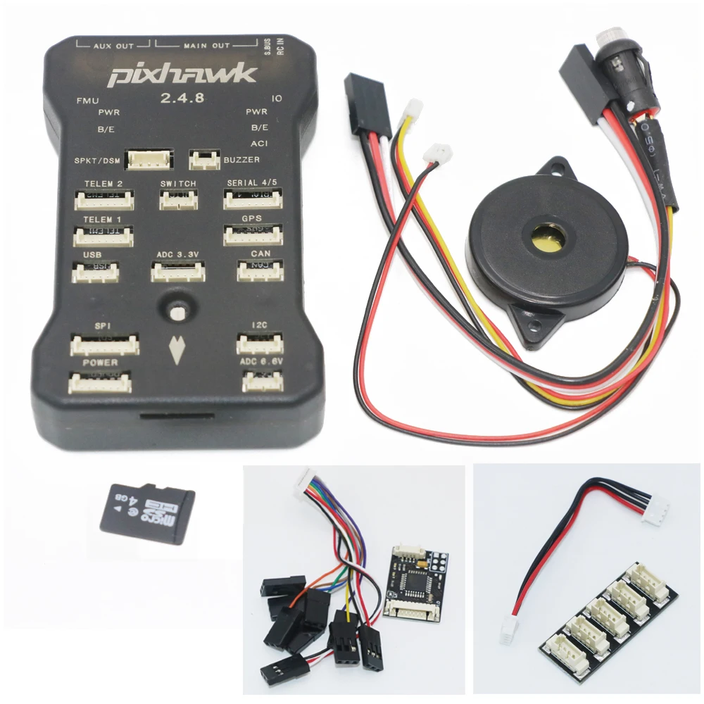 

Pixhawk PX4 Autopilot PIX 2.4.8 32 Bit Flight Controller with Safety Switch and Buzzer 4G SD and I2C Splitter Expand Module