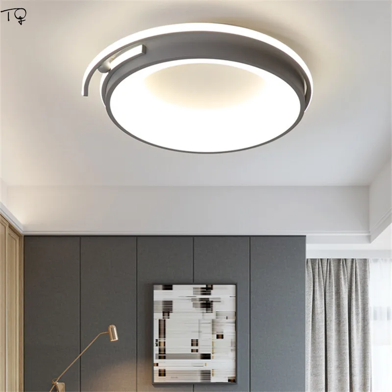 

Round Modern Nordic Ceiling Lights Remote Control for Living Room Bedroom Study Kitchen Simple Warm Romantic LED Light Fixtures