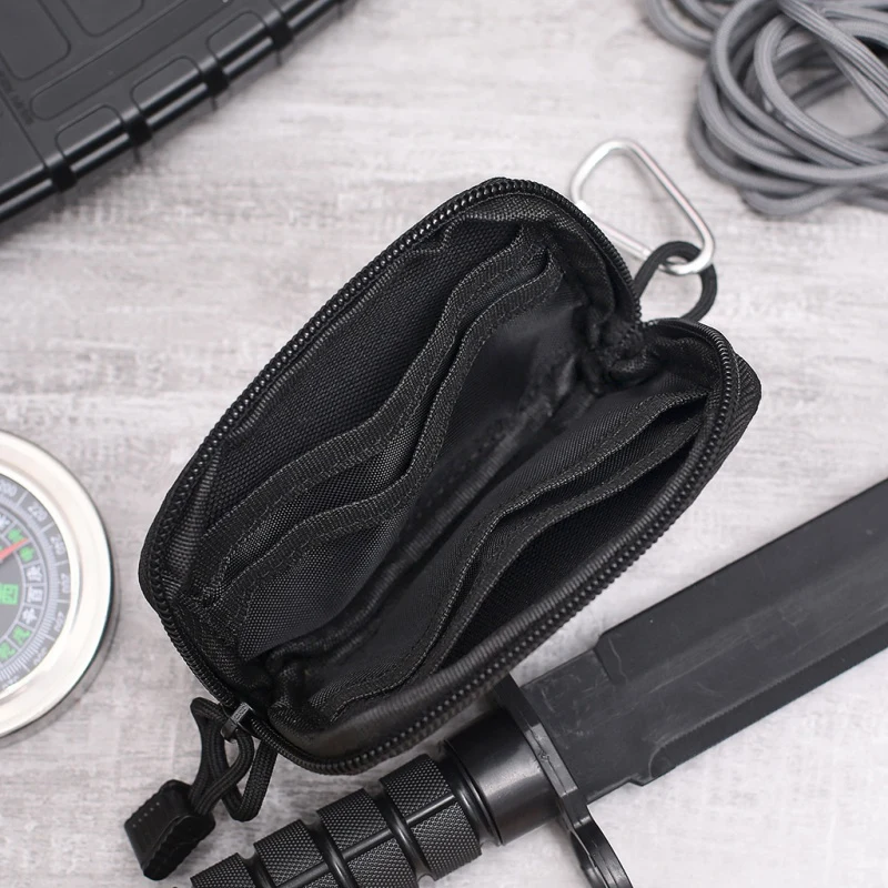 

Waterproof EDC Pouch Portable Tactical Key Change Purse Wallet Travel Kit Coin Purse With Card Slots Pack Zippers Waist Bag