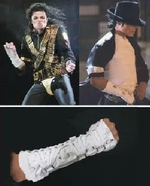 MJ Майкл Джексон Коллекция Черный Белый BAD Панк хлопок Регулируемый ArmBrace перчатки представление шоу Вечерние - Цвет: White Left  Hand
