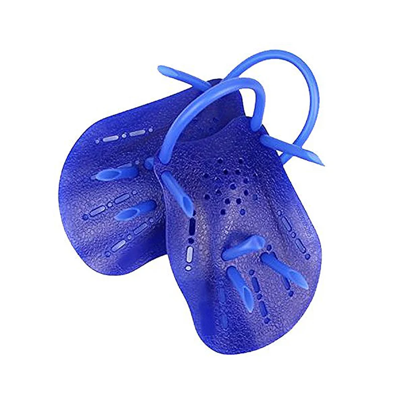 Pair Dark Blue Plastic Swimming Hand Paddles bed Glovesin Swimming
