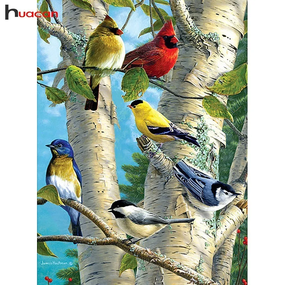 

Huacan Diamond Embroidery Bird Full Round Drill Diamond Painting Cross Stitch Animal Picture of Rhinestone Mosaic Home Decor