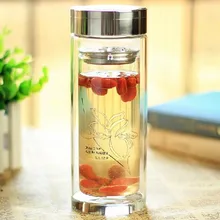 Стеклянная бутылка для воды 320 мл/11 унций двойной сок чайная кружка из боросиликатного стекла с 304 чайным фильтром из нержавеющей стали хорошего качества стакан