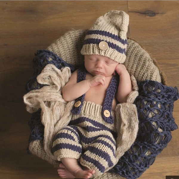 

Newborn Photography Props Crochet Knitting Costume Set Hats And Pants Newborn Outfits Accessories