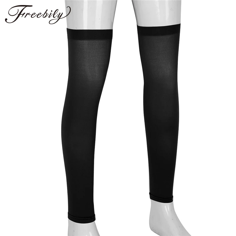 1 Pair Mens Thigh High Full Leg Sleeve Footless Knee Brace Thigh and