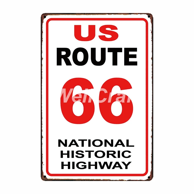 [WellCraft] Route 66 LIVE TO RIDE Motor oil металлические знаки настенный плакат декор для интернет