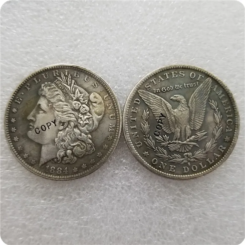 Антикварная Серебряная монета США(1878-1904) S Morgan Dollar копия памятных монет-копия монет - Цвет: 1884S