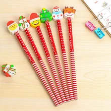 3 шт. kawaii Рождественский деревянный карандаш с ластиком Детские канцелярские карандаши подарок дети ЖК-доска для записей и Drain