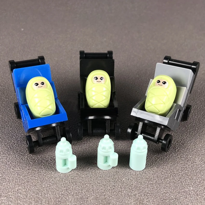 Baby Care Car Carriage Block Building Blocks Toy LegoINGlys City MOC Accessories Small Bricks DIY Kits Toys For Children (2)