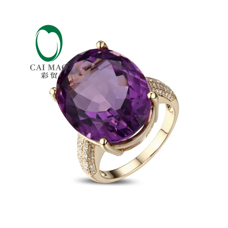 Caimao 14 карат желтое золото натуральный бриллиант модель 18.05ct свадебное кольцо