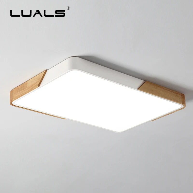 Nordic Ceiling Light Indoor Modern Lamp Remote Control Dimmable LED Lighting Wood Lamps Multicolor Fixture | Лампы и освещение
