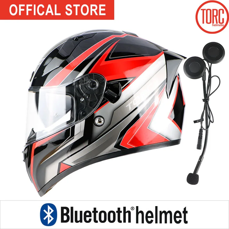 Подключение через Bluetooth телефона Поддержка вызова мотоцикл Casco руль Fatbar для Gearracing шлем анфас мотоциклетный шлем Двойные линзы T128 - Цвет: dlack red gravity