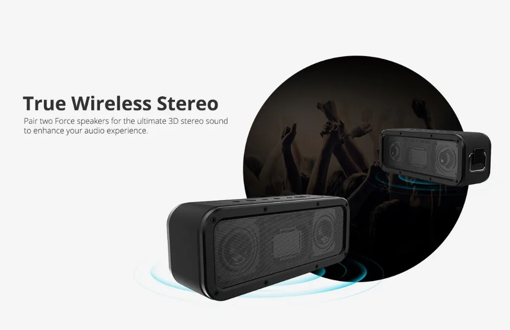 Tronsmart Element Force Bluetooth Speaker IPX7 Waterproof Portable Speaker 40W Computer Speakers 15H Playtime with Subwoofer,NFC 06