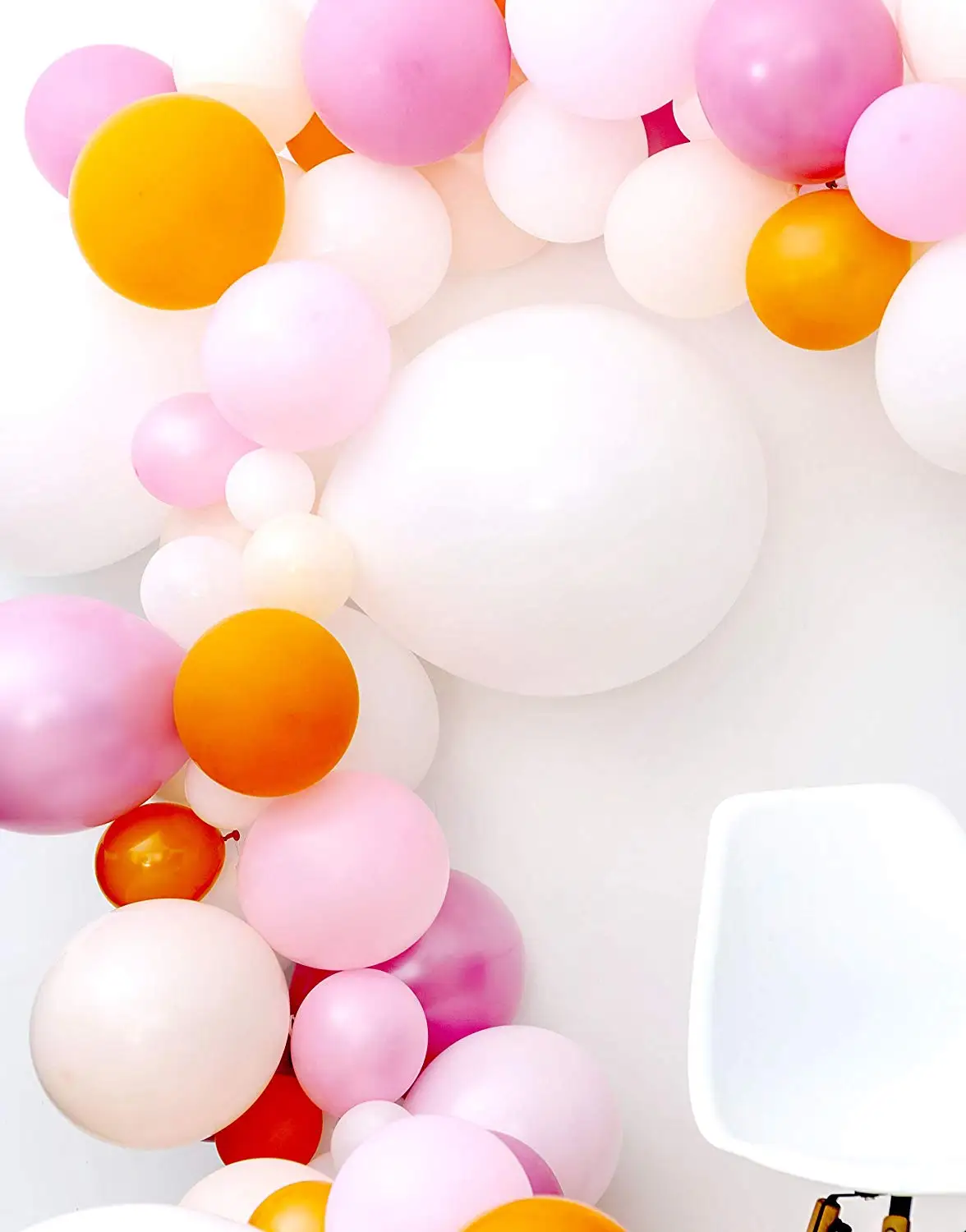 

METABLE 100 Balloons,Pastel Pink and Orange Balloon Party Garland Arch DeGirl Half Birthday, Baby Shower, Party Photobooth