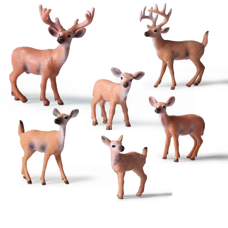 Deer Figurines Mini Garden Decoration Animal Ornaments Living Room Home