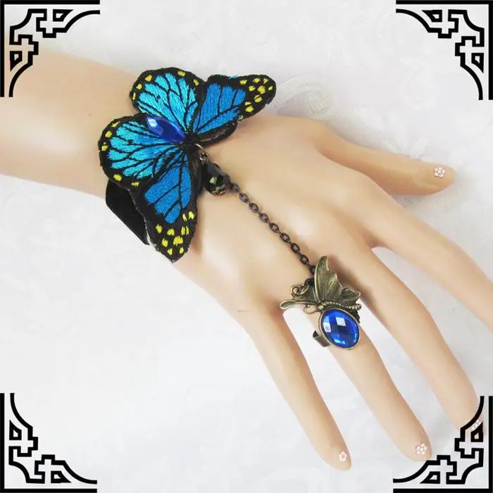 Buy Women Elegance Blue Butterfly Lace Bracelet