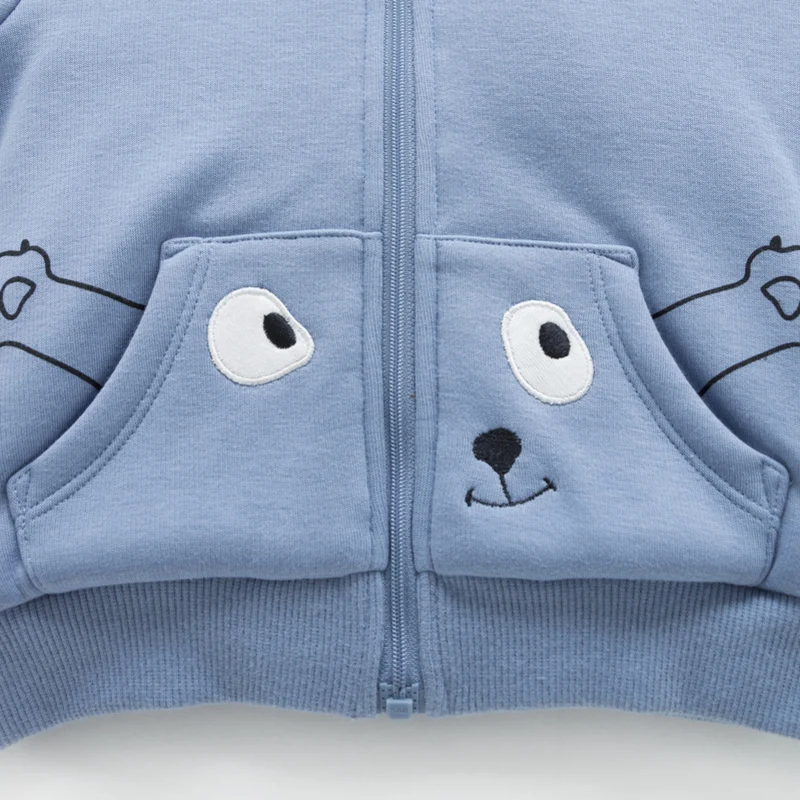  Balabala Infant Baby Boy Girl Sherpa-Lined Critter Hooded Jacket Zip Hoodie + Pull-on Pants Set New