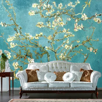 

Custom 3D Mural Retro Oil Painting Flowers Photo Wallpaper Home Decor Living Room 3D Wall Paper Landscape Papel De Parede Flores