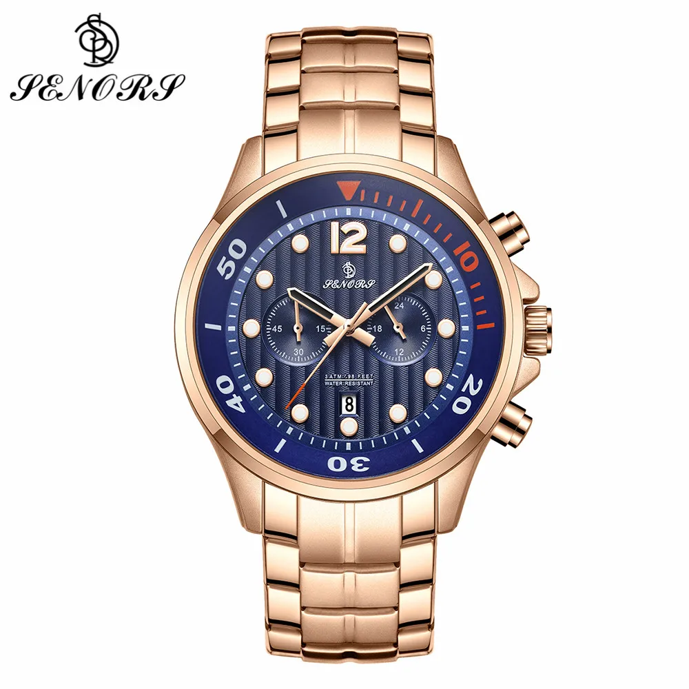 

Men Quartz Watch Chronograph Luminous Hands Male Clocks Waterproof Stopwatch Metal Steel Strap Business Wrist Watches Christmas