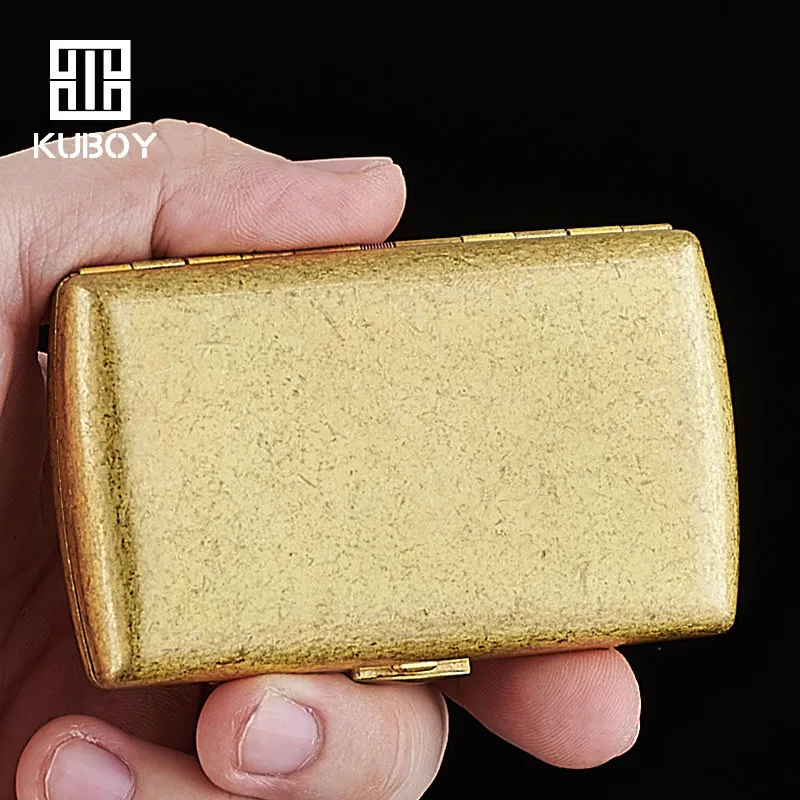 Hongkong kumboy новый модный Карманный чехол для 12 сигарет коробки из чистой меди Танг
