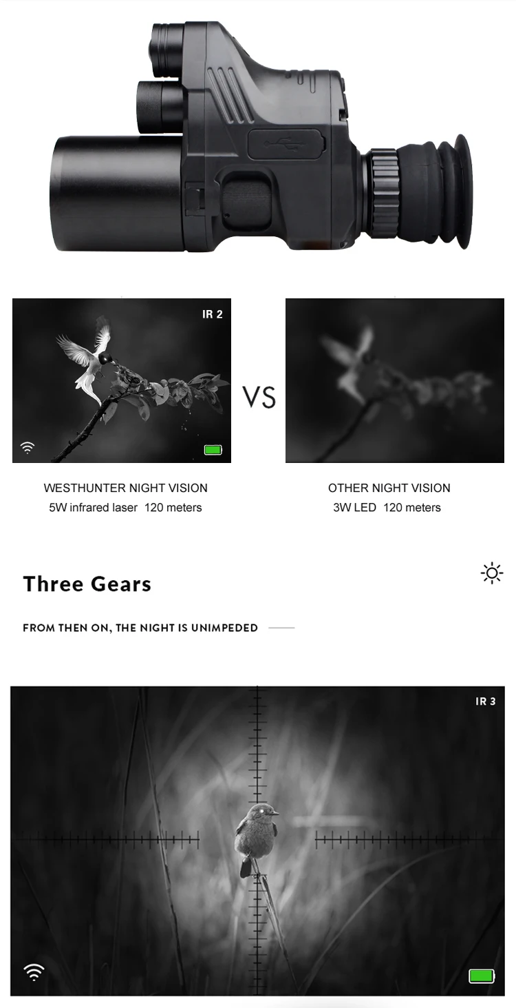Цифровой тактический прицел ночного видения охотничья оптика инфракрасный День ночного видения монокулярный прицел с WiFi и видеозаписью