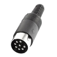 MYLB Pair Black DIN 8 Pin Female + Male Plug Socket Audio AV Connector