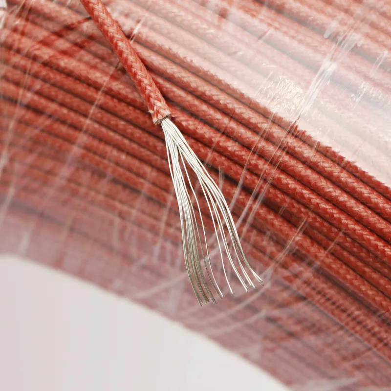 UL3122 Silicone Braided Wire 50M High Temperature Wire Glass Fiber Silicone Rubber Flame Retardant Tinned Soft Copper Cable      (6)