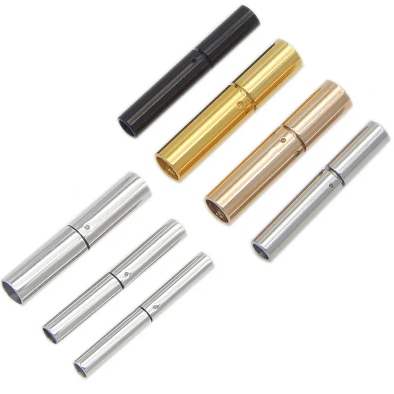

Stainless Steel Leather Rope Clasp Fastener Buckle Round Clasps Fit Cord Bracelets Connectors DIY Accessories Necklace Fittings