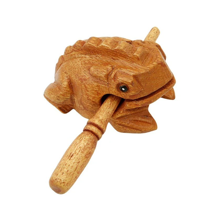 

Wooden Frog Musical Instrument, Fortune Frog Decoration Carving Handicraft Percussion Instrument