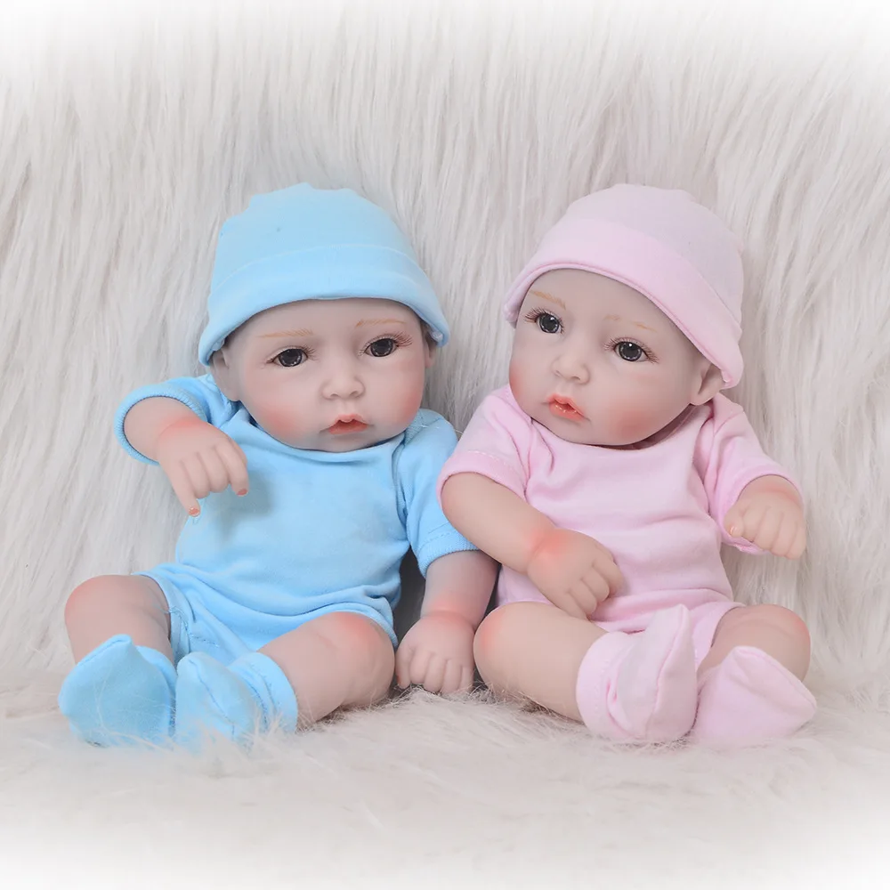 Mini Lovely Babies Reborn Twin Toys 10 Inches Newborn Dolls for Girl And Boy with Full Silicone Vinyl Newest | Игрушки и хобби