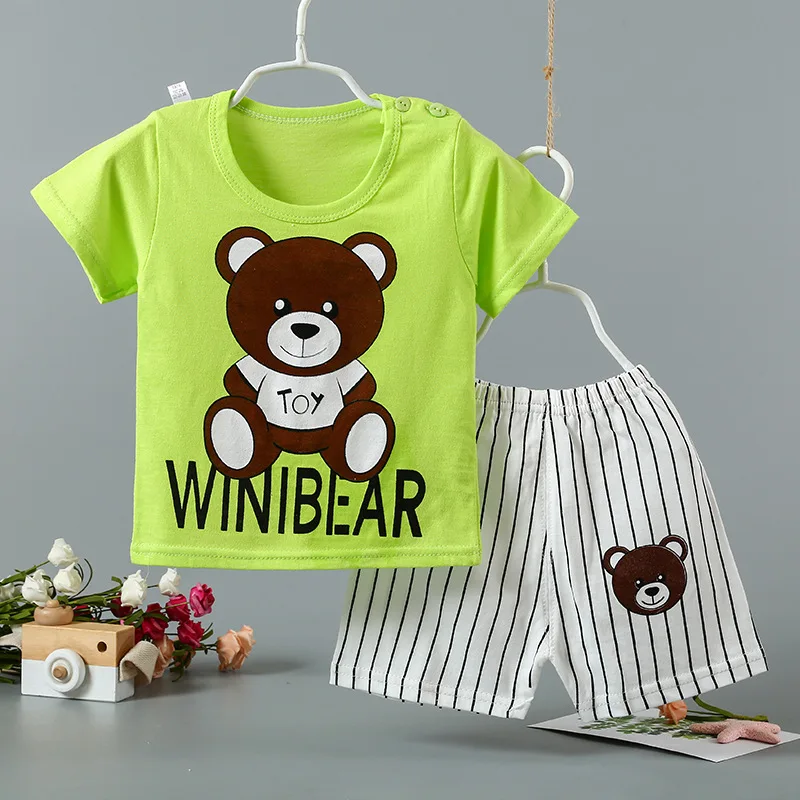 

New summer Children's clothes set cotton baby short sleeve clothing set baby boys and girls body suit cartoon kids clothing set