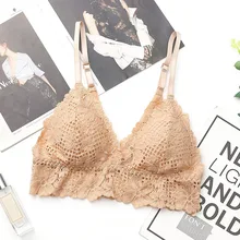 Кружевной топ Красота обратно настроить с ремешком в виде буквы Bralette Encaje Mujer анти-светильник эластичные трикотажные провода свободный бюстгальтер без косточек нижнее белье