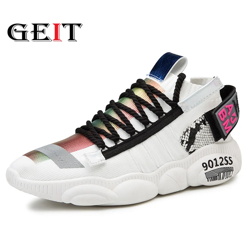 Men Running Shoes Summer Fashion Casual Sports Shoes Breathable Mesh Outdoor Sneaker Men Increase Black Upper Lace Up Male Shoes