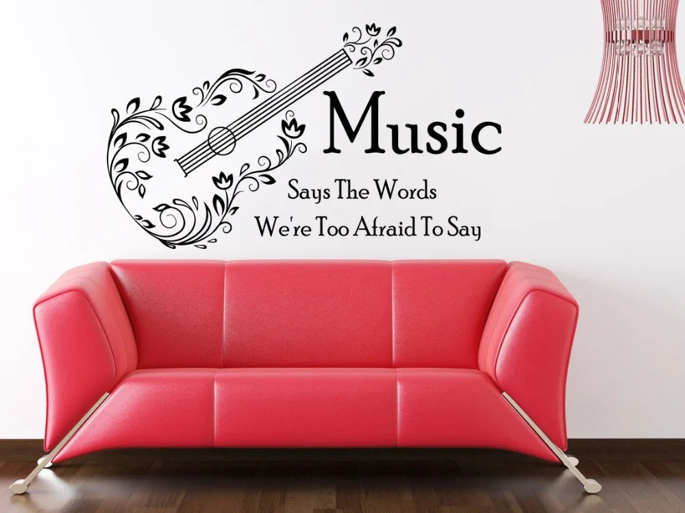 Wall Decals Music Decal Vinyl Sticker Quote Guitar Musical Notes Home