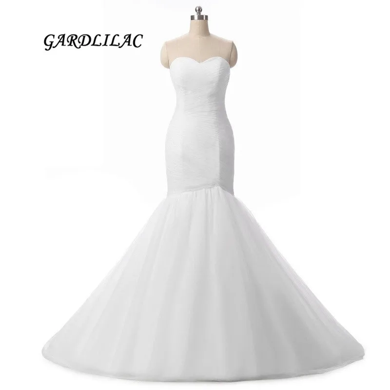 

Stock Real Pictures Mermaid Plus Size Wedding Dresses 2017 Sexy Sweetheart Long Prom Dress White Bridal Gown
