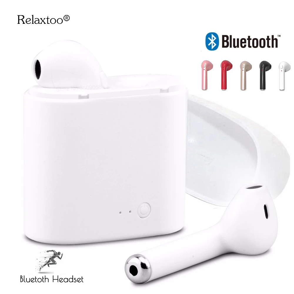 

i7 Bluetooth Wireless Earphone Bloototh Headset Stereo In-Ear Earbuds For iPhone Xs Max Huawei Mate 20 Pro Poco F1 head phones