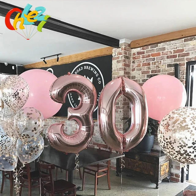 40 pollici oro rosa argento rosa blu numero di grandi dimensioni palloncini  ad elio palloncini compleanno decorazioni per feste di nozze forniture per  palline per feste - AliExpress