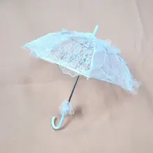 Guarda-chuva floral aberto feminino estilo ocidental, guarda-sol aberto manual para casamento com babados