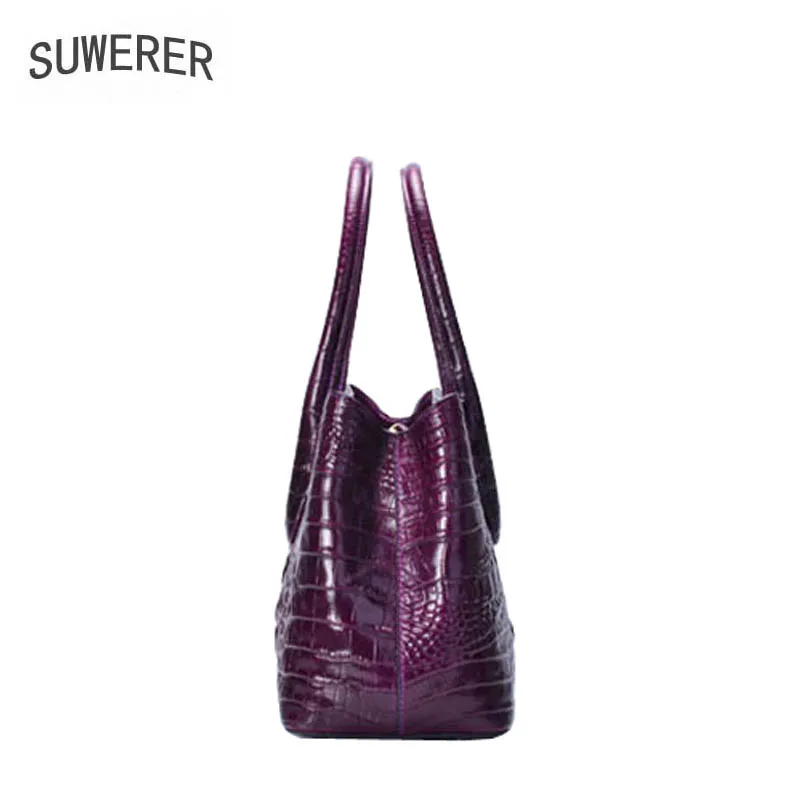 Motif Purple Vachette Crocodile Pour Suwerer red Sacs À Femmes Mode Main Luxe Véritable Nouvelles 2019 De En Cuir Haut qnP7TOwq