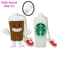 Pen Drive Starbucks Cup USB 3.0 Flash Drive 8GB 16GB 32GB 64GB Cartoon Bottle coffee mug Usb Flash Memory Stick Disk On Key