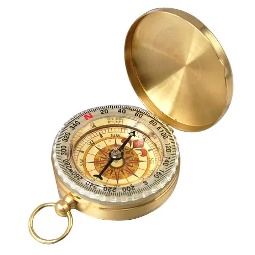 JHO-Easy классические металлические латунные карманные часы Стиль кемпинга Компас Открытый инструменты подарок