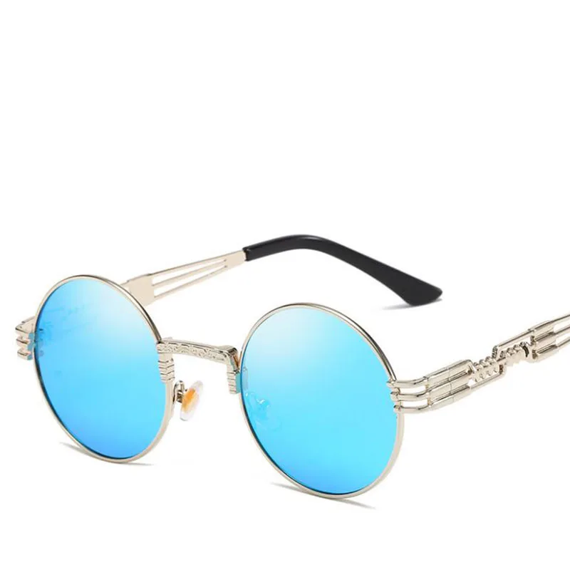 Gothic Steampunk Round Sunglasses - Men Women Alloy Eyeglasses, Circle Shape | Brand Designer Sun Glasses Mirror | High Quality UV400 image 5