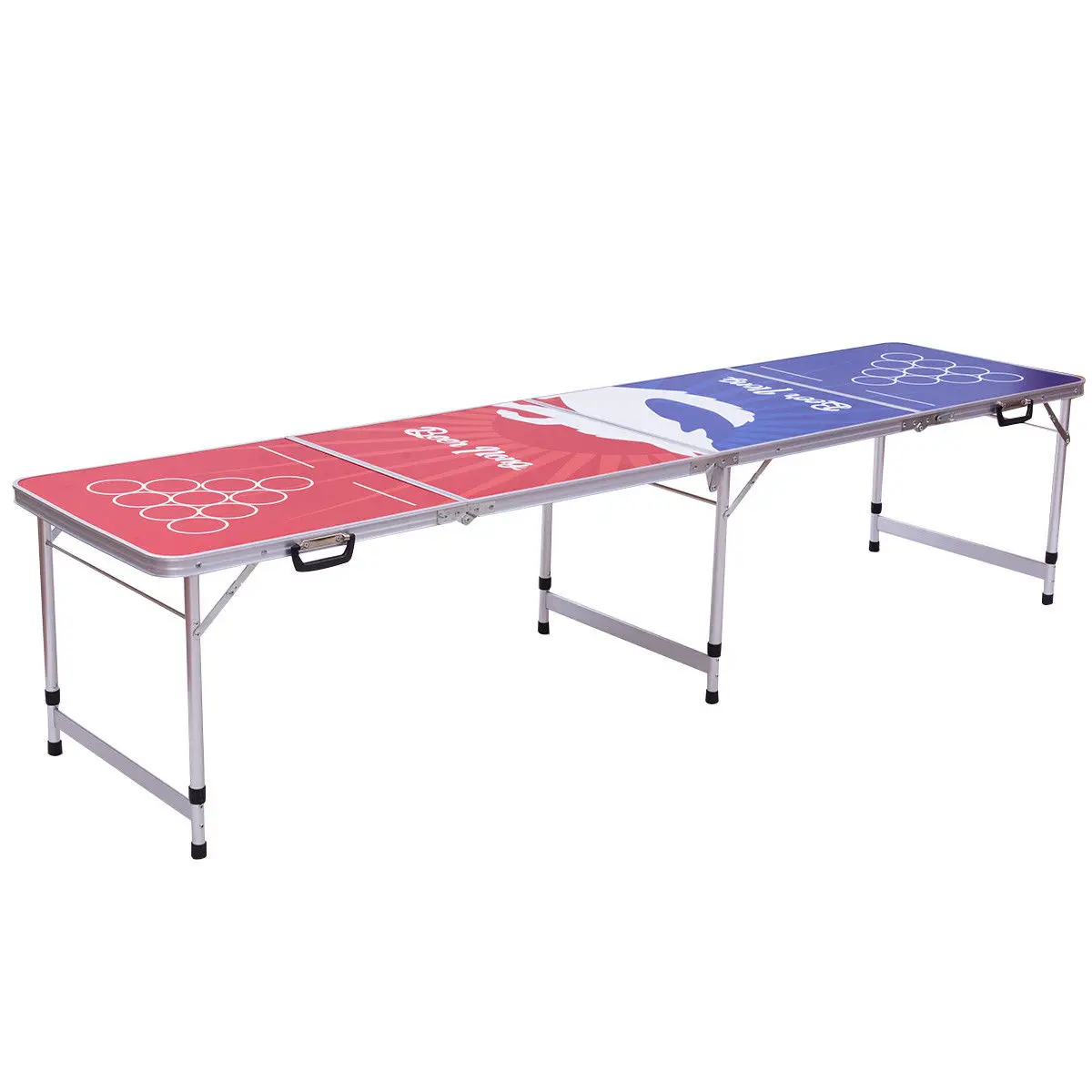Giantex 8FT Portable Indoor Folding Beer Pong Table Party Gaming Picnic Outdoor Camping Desk Dining Room Furniture OP3335